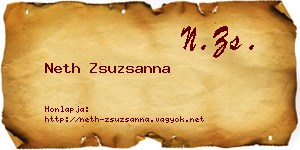Neth Zsuzsanna névjegykártya